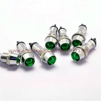 

PHISCALE 5pcs led Indicator Light 220V green color Pilot Lights 10mm