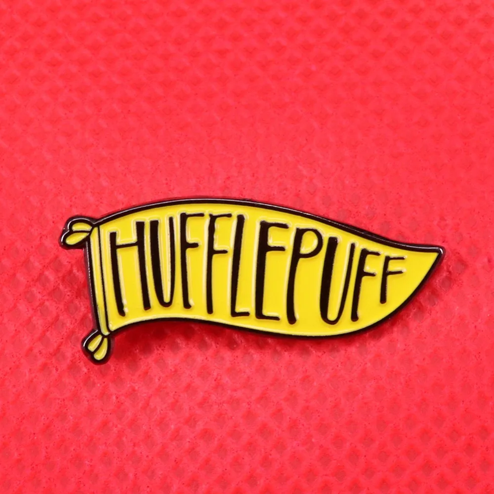 

Hufflepuff enamel pin Oxford Pennant wizard school brooch Potter fans gift women men accessory
