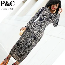2016 New Sexy Women Black Tribal Tattoo Print Mesh Maxi Dress Women Long Sleeve Bandage Dress Summer Sheer Long Bodycon Dresses