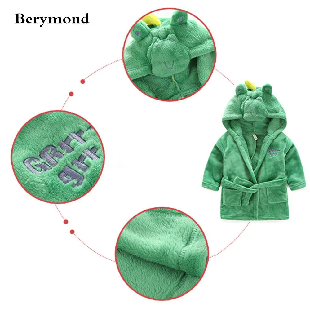 Лидер продаж новый детский халат Berymond банный с рисунком животных для мальчиков и