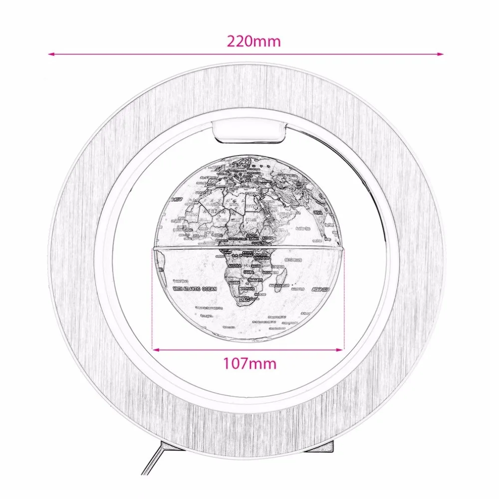 Светодиодный карта мира Новинка магнитной левитации Плавающий глобус светодиодный плавающий теллурий с светодиодный свет украшение дома Офис орнамент
