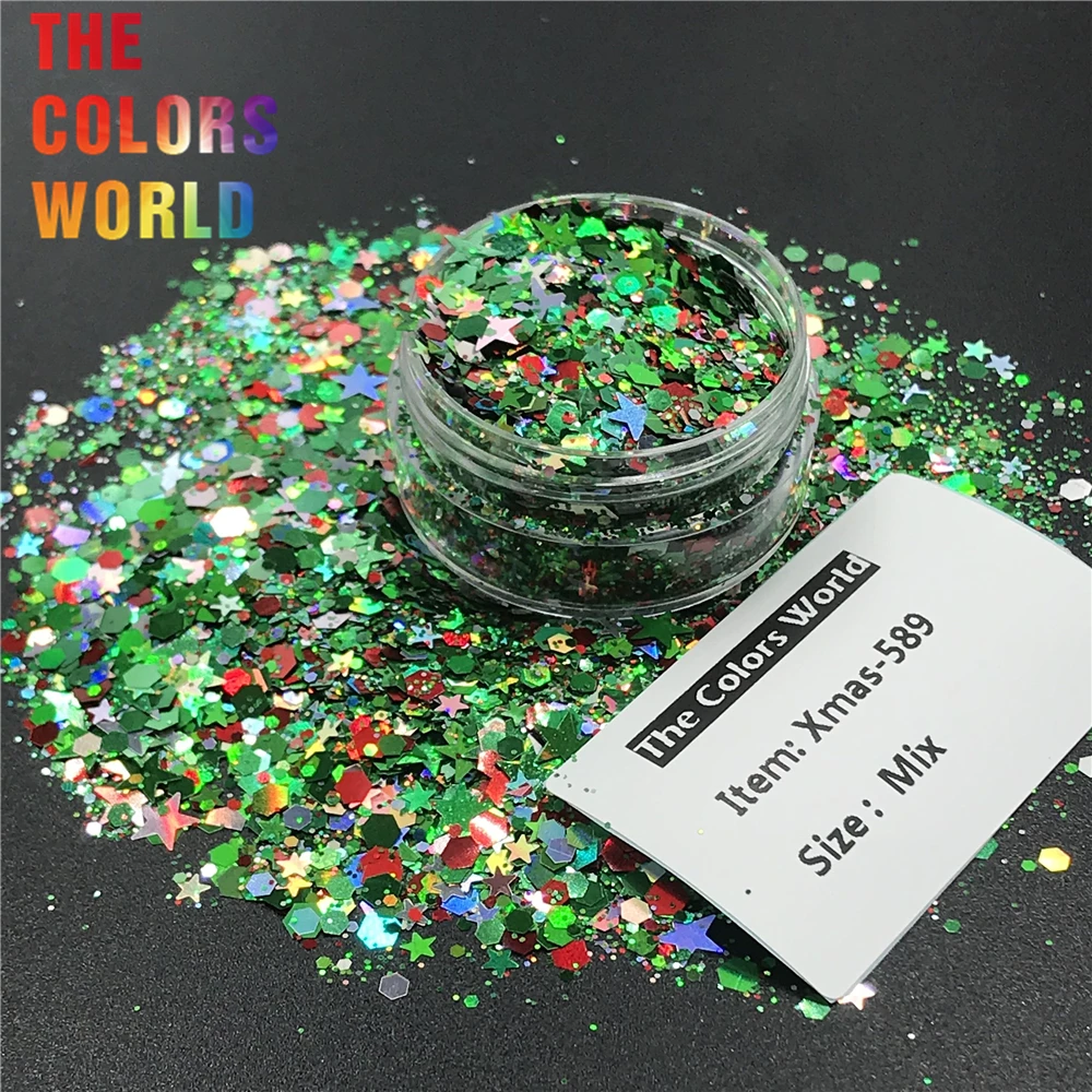 

TCT-243 Christmas Mix Nail Glitter Xmas Nail Art Decoration Nail Design Body Art Painting Makeup Henna Handwork DIY Decoration