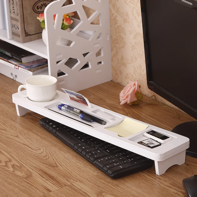 Creative wooden shelf desktop office supplies storage rack function