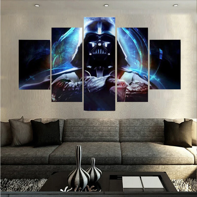 Framed Printed Star Wars 5 Piece Picture Painting Wall Art Children's