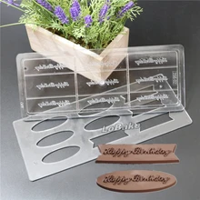 2 шт./компл.) 9 полостей mutifuntional английское письмо С Днем Рождения Форма chocoate чип хрустящие хлопья формы для торта инструменты для украшения