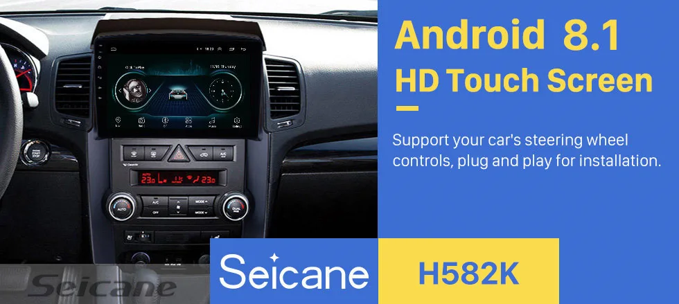 Seicane 2din 2.5D Экран 10," Android 8,1 Quad-core автомобильный радиоприемник с навигацией GPS для 2009 2010 2011 2012 KIA Sorento Поддержка системы контроля давления в шинах