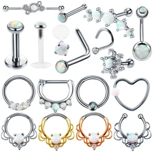 1 шт. сталь OP17 пирсинг носа Daith Helix Пирсинг Серьга в нос Перегородка ухо ушной хрящ в плену обруч кольцо Лабрет ювелирные изделия для тела