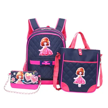 

2019 waterproof Children School Bags Girls Backpack Kids Cartoon princess school backpack set Mochila Infantil Primary schoolbag