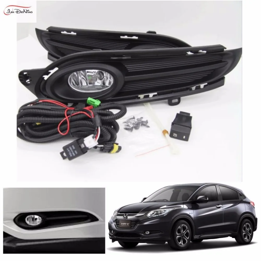 

JanDeNing Car Fog Lights for HONDA HR-V HRV VEZEL 2014-2017 Halogen bulb H8-12V 25W Front Fog Lights Bumper Lamps Kit