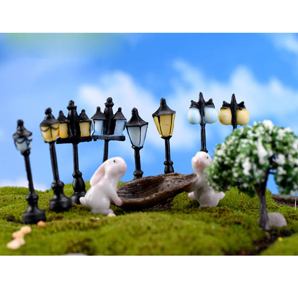 Street Light Square 1-Lamp Landscape Bonsai Dollhouse Miniature Craft Decor