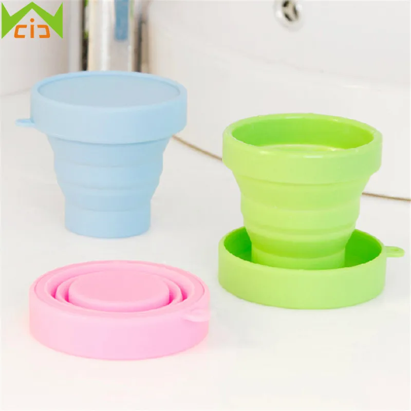 

WHISM Portable Silicone Collapsible Drinking Cup Soft Retractable Water Cup Mini Folding Cups for Outdoor Travel 170ml Drinkware