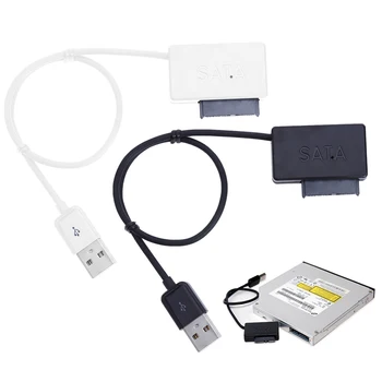 

Notebook CD-ROM Drive SATA to USB Cable 6P +7P SATA to USB2.0 Easy Drive Line Adapter Data Cable Cord Wire for PC