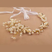 Модные свадебные хрустальные жемчужные цветочные повязки для женщин ручной работы Украшение для волос Тиара \ золото& серебро свадебные аксессуары для волос