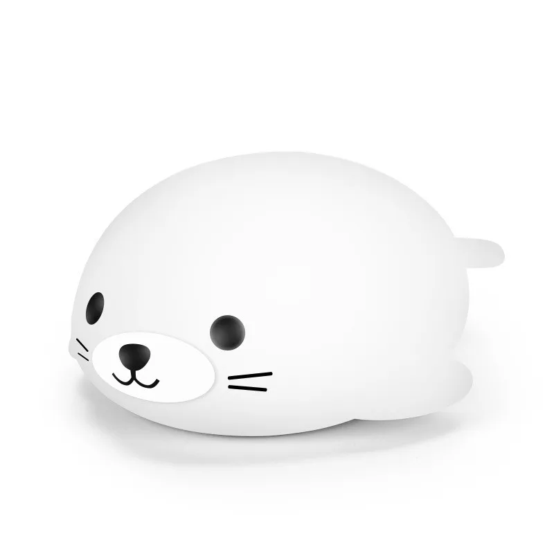 

CHENGYILT Cute Seal LED Tap Tap Night Light Colorful Silicone Table Lamp Creative Dreamy Decompression Mini USB Charging Lamp