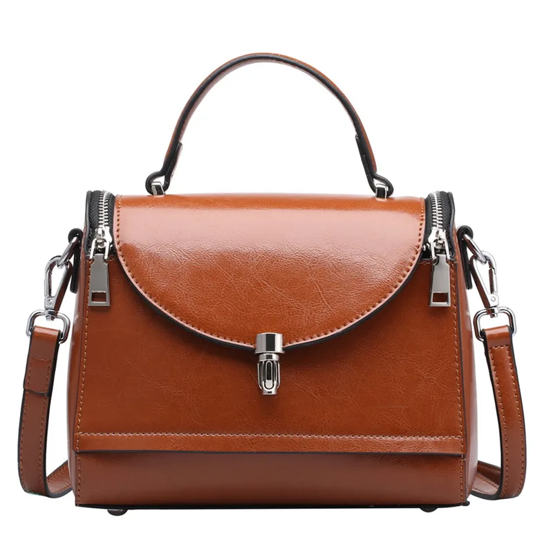 Fashion Split Leather Women Handbags Casual Luxury Designer Office Work Ladies Shoulder Bags ...