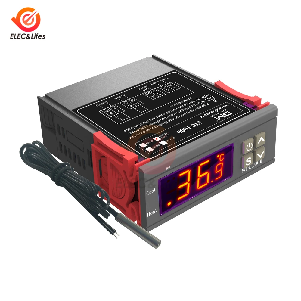1 шт. светодиодный цифровой регулятор температуры STC-1000 110 В 220 В терморегулятор Термостат для вентилятора водонагреватель морозильник холодильник