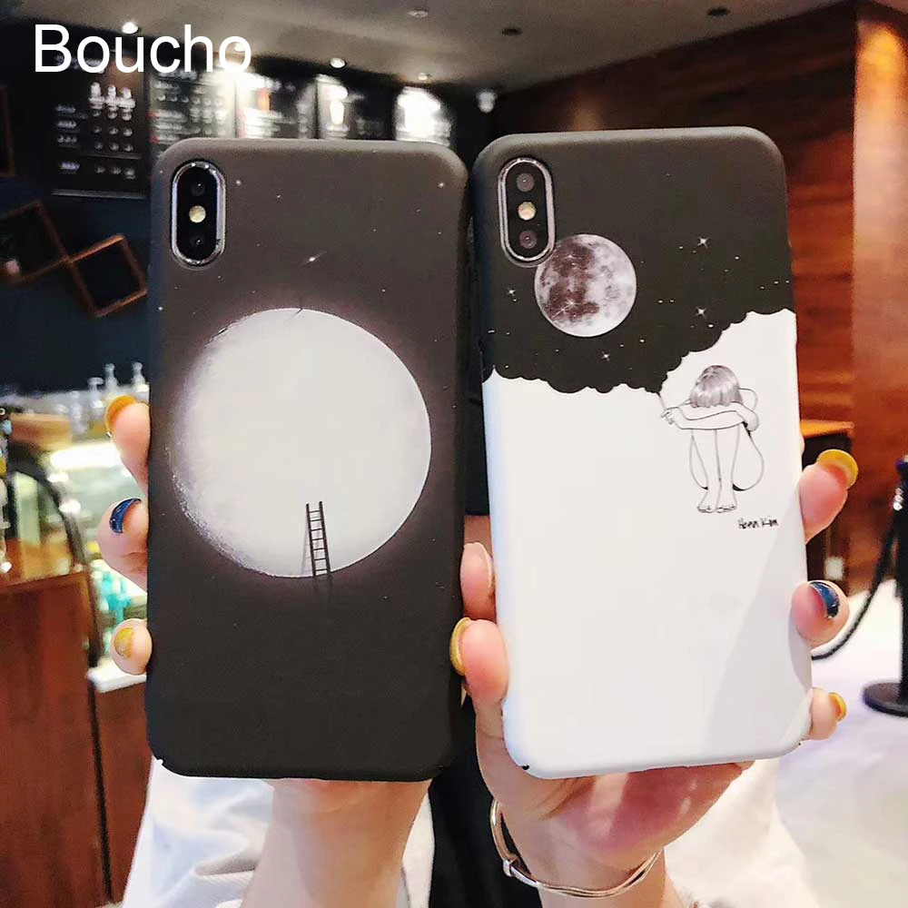 Boucho Мода пространство Лун светящийся чехол для iphone XS MAX XR X 8 7 6 S plus Млечный Путь