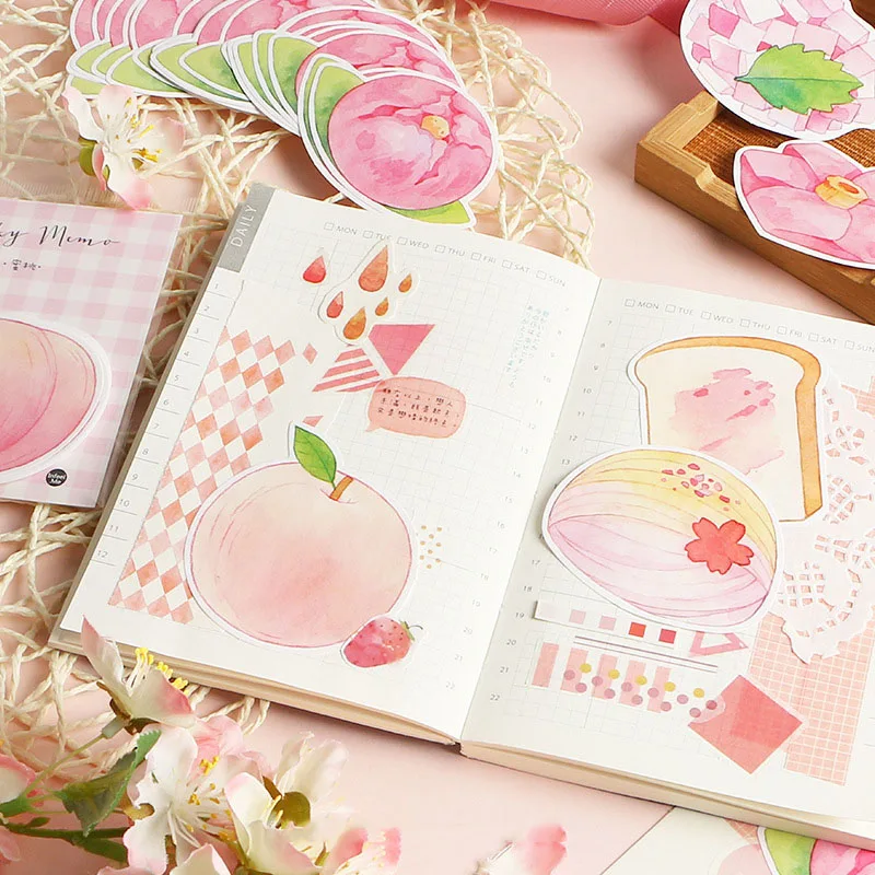 

30Sheets Kawaii Peach Memo Pads Animals Sticky Notes Creative Apple Notepads For Kids Gifts School Office Supplies Stationery