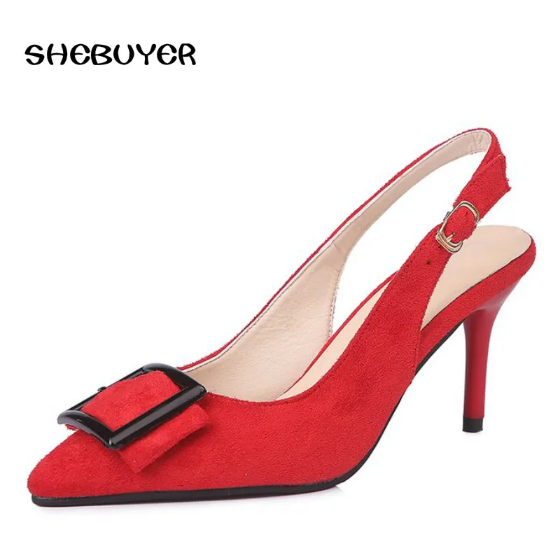 Summer Elegant Women High Heels Sandals Pumps Ladies Thin Heels Pointed