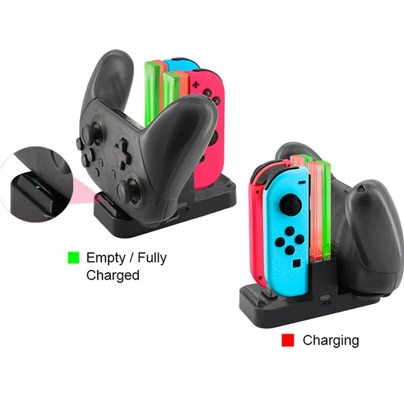 3 in 1 Charge Dock Charging Station LED indication Stand For Nintendo Switch Joy-Con Pro Controller USB Charging line 40MAY606