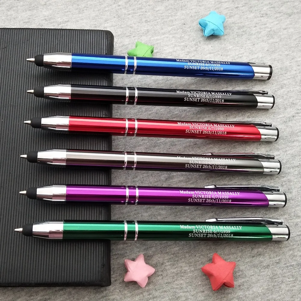 

Top stylus pen 10colors for your choose custom free with any party name and wish text company party event favors 100pcs/lot