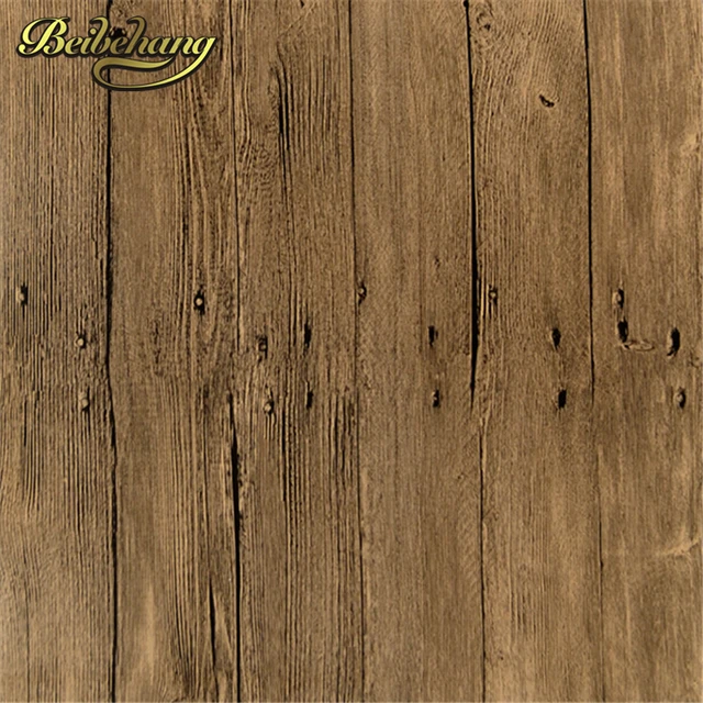 Beibehang Chinois Style Vintage Pvc Papier Peint Bois Texturé Papier
