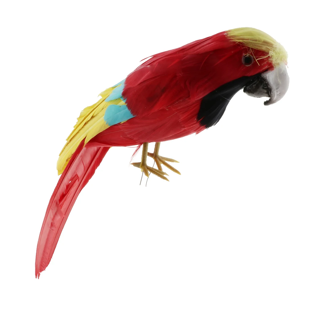 Simulation Parrot Model Artificial Feather Bird Animal Figurine Home Garden Sculptures Yard Law Ornament Decor Fancy Dress Party