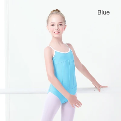 camisole sky blue Балетные трико для девочек, детские эластичные балетные танцевальные костюмы, мягкая танцевальная одежда, гимнастический трико - Цвет: camisole sky blue