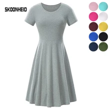 SINGRAIN повседневное летнее платье для женщин Офис короткий рукав размера плюс однотонные платья халат Элегантный vestidos de fiesta хлопок sukienka