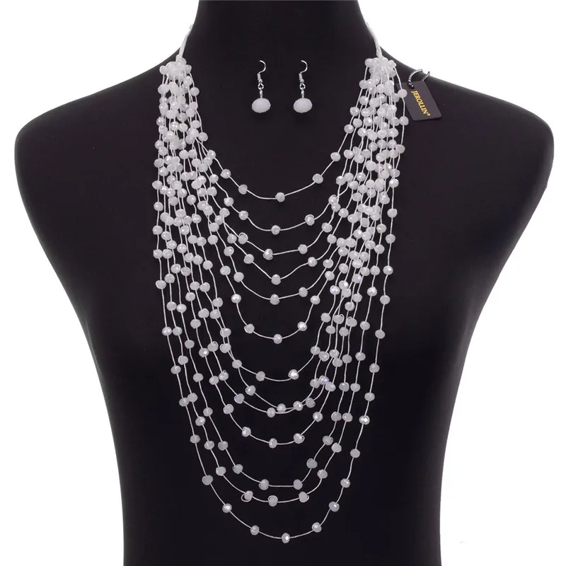 Goede JEROLLN Mode sieraden Sets Vrouwen Bohemen Gelaagde Choker Ketting Armband Sets Kim Kardashian Verklaring sieraden Bijoux femme