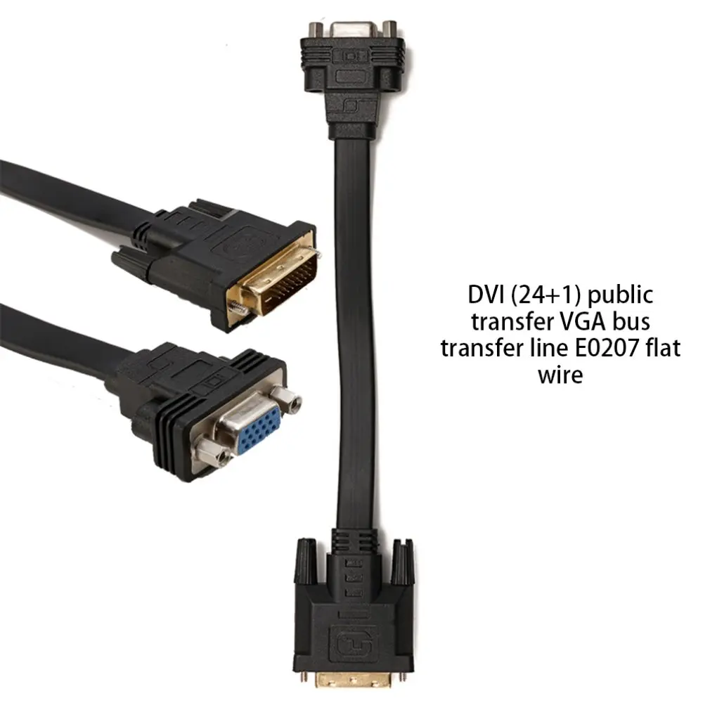 DVI D VGA кабель активный DVI-D Dual Link 24+ 1 мужчина к VGA Женский Видео С ПЛОСКИМ КАБЕЛЕМ адаптер конвертер 1080 P для ТВ-проектор