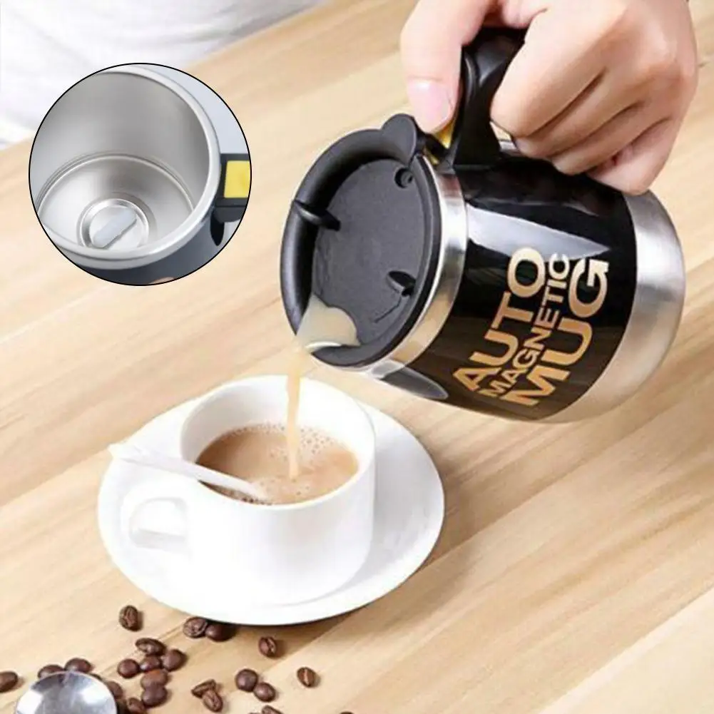 

New Creative Electric Lazy Self Stirring Mug Coffee Milk Mix Cups Stainless Steel Tumbler Mugs