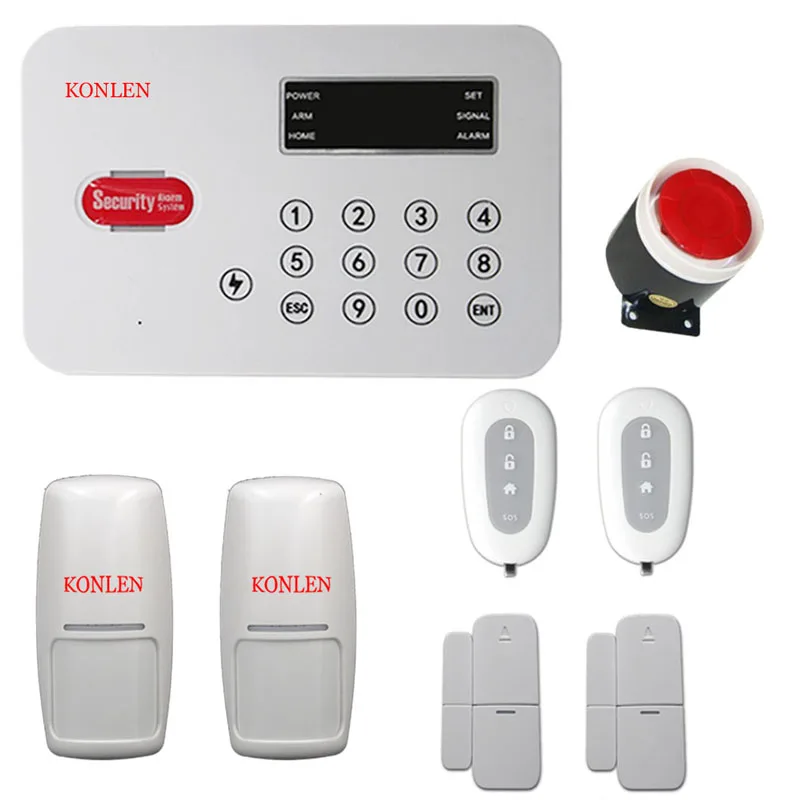 PSTN Wireless Burglar Alarm Systems Security Home House Voice Auto Dialer Alarma Case with Smart Mini Magnetic Door PIR Sensor |