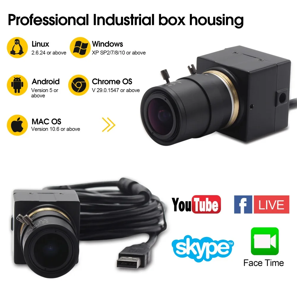 CCTV 2 8 12 мм варифокальный объектив Full Hd 1080P CMOS OV2710 30fps/60fps/120fps промышленная Usb камера