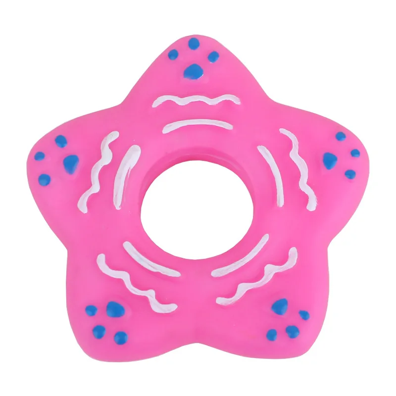 1Pcs Pink Dog Toys Pet Puppy Chew Squeaker Squeaky Sound Pentagram