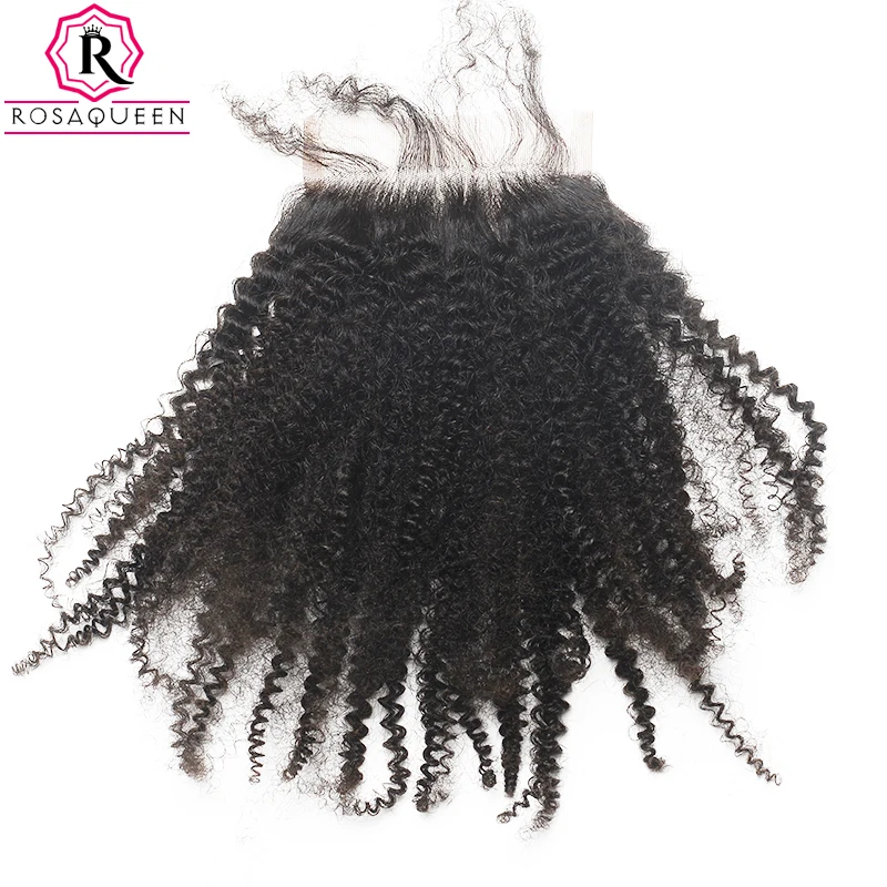 

Malaysian Human Hair 4X4 Lace Closure 7A Malaysian Virgin Hair Afro Kinky Curly Lace Closure Bleached Knots Kinky Curly Closure