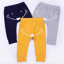 Новые детские весенне-летние штаны повседневные штаны с рисунком лисы для маленьких мальчиков и девочек белые, темно-синие, желтые штаны-шаровары