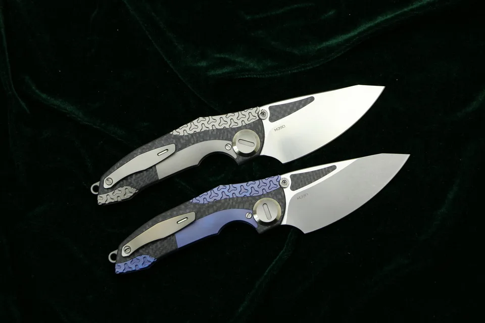 VENOM ARMOUR M390 лезвие Титан CF Флиппер Складной нож Открытый Отдых Охота Выживание Карманный Кухня Фрукты Ножи EDC инструменты