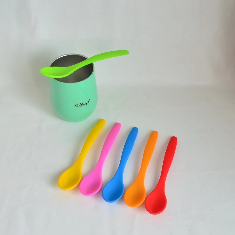 2pcs/lot BPA free silicone spoon for children, coffee & tea spoon Eco