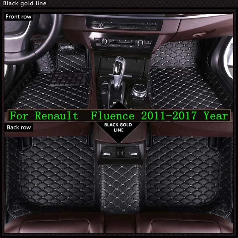 

New 3D Leather Car Floor Mats For Renault Fluence 2011-2017 Custom Auto Foot Pad Automobile Carpet Cover Waterproof Mat