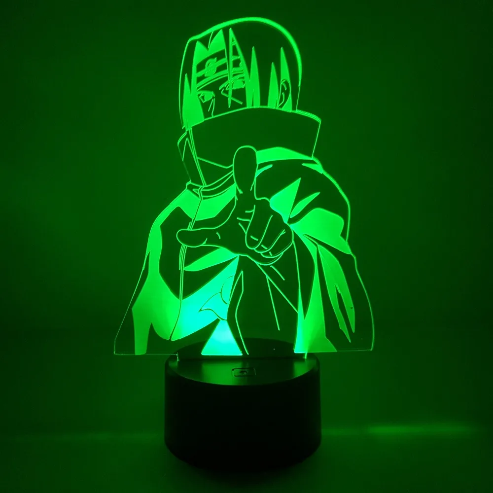  Naruto Itachi LED Changing Nightlights Remote Control 3D Visual Illusion Desk Lamp For Kids Gift Ni