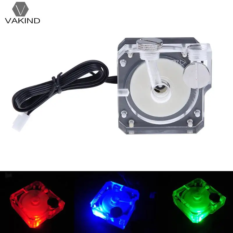 

DC 12V Transparent Acrylic Cover Super Silent Water Circulation Pump G1/4 Thread Tube Connector for PC Water Cooling System