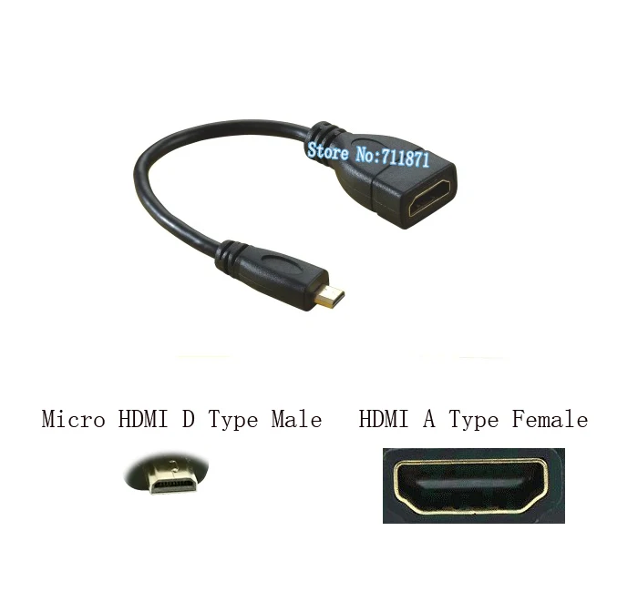 Адаптер для кабеля HDMI типа D A подключения к мобильному телефону HDTV с камерой