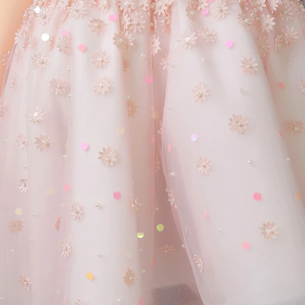 SSYFashion вечерние платья невесты банкетные розовые кружевные милые цветы короткое спереди сзади длинное платье для выпускного вечера размера плюс вечерние платья
