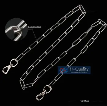 

Great S Size Stainless Steel 304 ( 2M Long 2.5MM Dia) Long Link Chain Training Lead, Drag Chain, Dog Chain With Two Snap Hooks