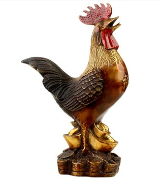 

SCY 330+++Painted Rooster size copper ornaments Zodiac Grilled Ham and Chicken Home Furnishing decorative copper crafts Chicken
