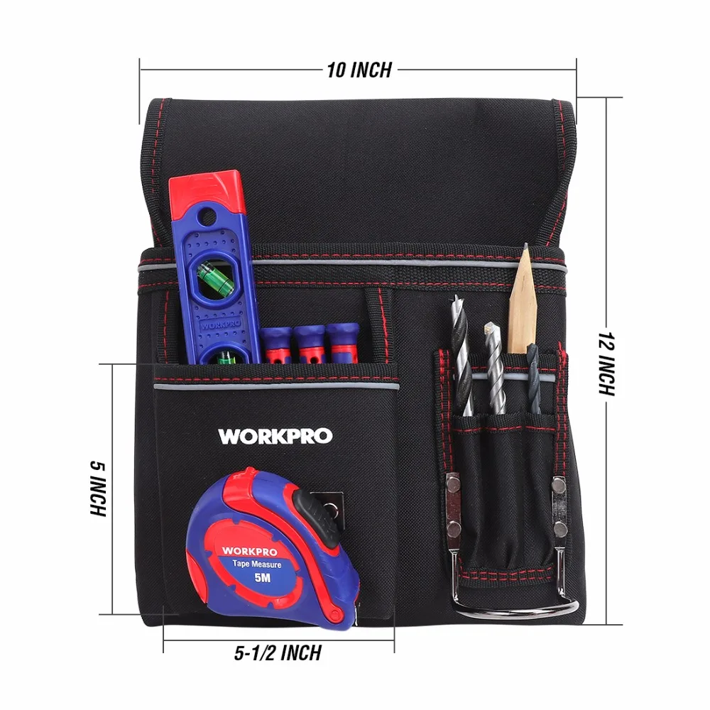 WORKPRO Multifunction Belt Tool Pouch Tool Holder Electrician Waist Tool Bag Convenient Work Organizer