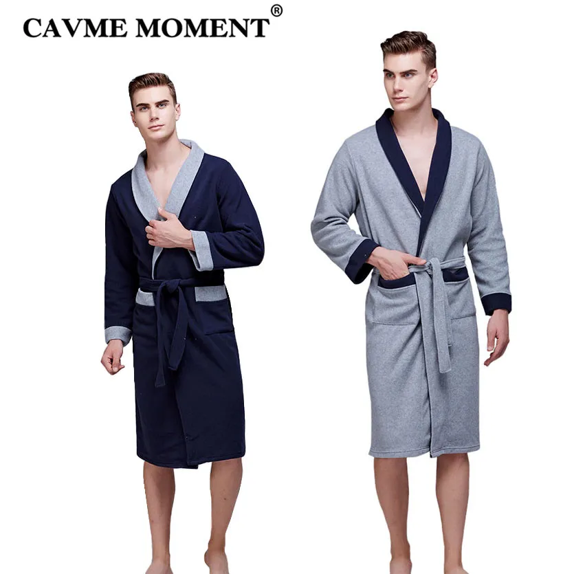 Модель года, мужские кимоно из рунной шерсти, халаты для отеля,, весенний халат для спа, халат для мужчин, длинные халаты, ночная рубашка с карманами, темно-синий, серый цвет