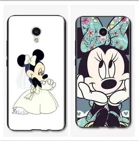 

Cute lovely Mickey and Minne cartoon plastic silicon cover case for meizu M5S/M5 Note/M5