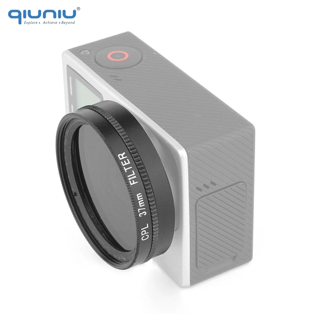 QIUNIU 37 мм CPL фильтр с защитной крышкой круговой формы поляризационный фильтр объектива для GoPro Hero 3 3+ 4 экшн-камеры